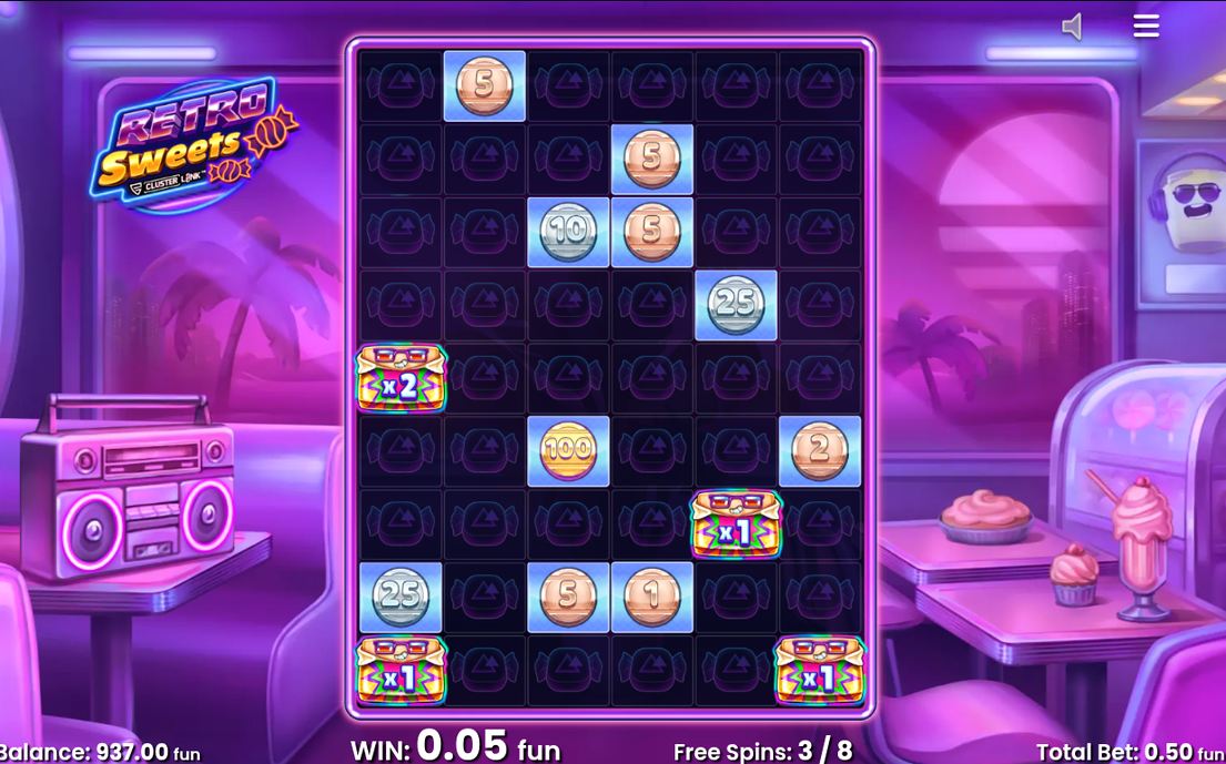 Free Spins round on the 6x9 candy grid