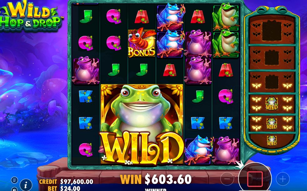 The WILD growth ladder during Hop & Drop free spins