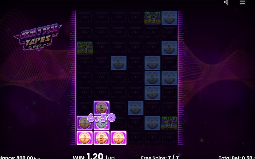 Free spins with Wild Tape Symbols on the grid